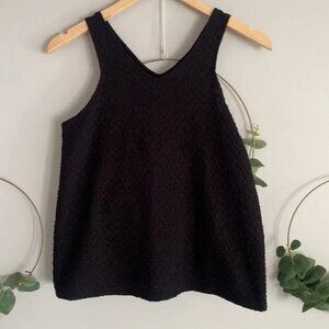 Anthropologie Deletta Textured Tank Top With Split Back XS